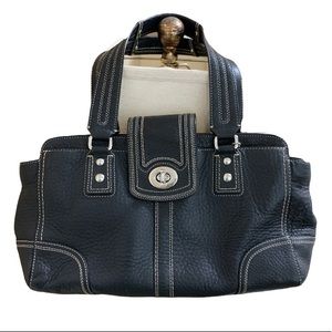 COACH HAMILTON Black Pebbled
Leather Shopper Purse